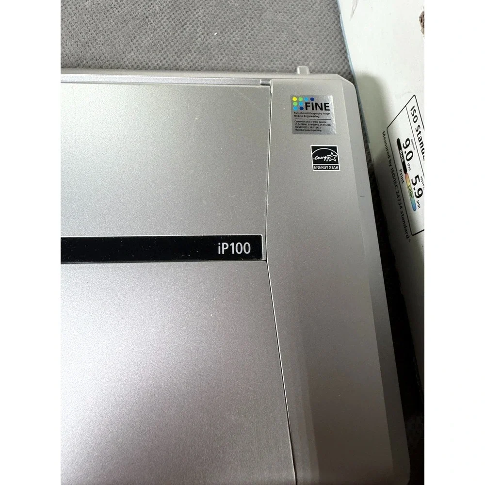 Canon PIXMA iP100 Inkjet Photo Printer Mobile Wireless 1446B002 Silver Gray